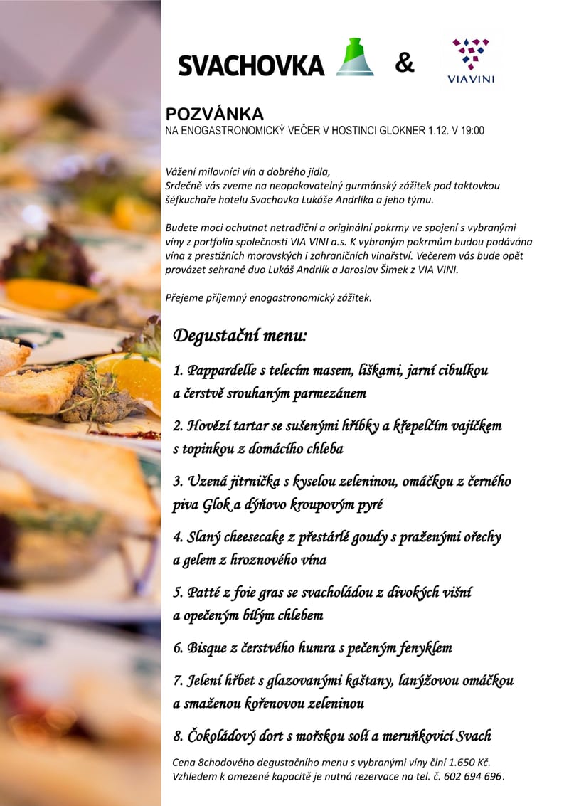 5. Enogastronomický večer na Svachovce