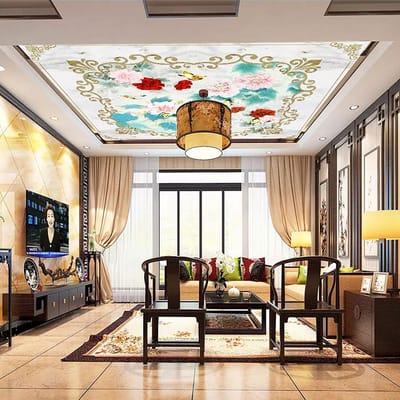 plastic pvc garage ceiling panel flowers print pvc pop ceiling design