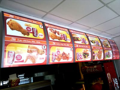 Personalised Light Box Take Away Backlit Light Box Display Lightbox Restaurant Menu Board Sign