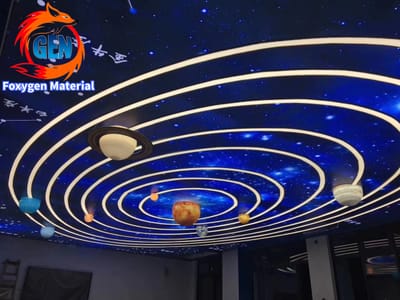 Foxygen customized galaxy space starry sky print uv Stretch ceiling film the solar system