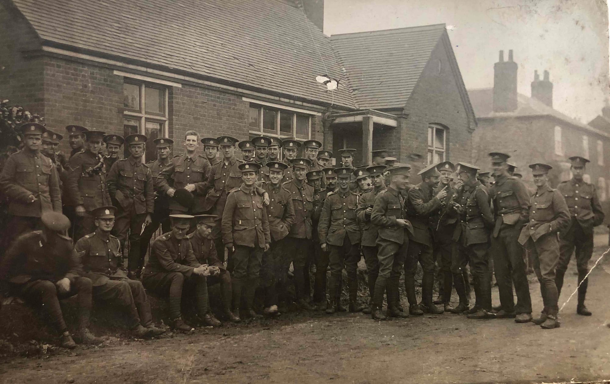 Group photograph of men of King Edward's Horse in Service Dress circa 1914 (The King Edward’s Horse Senior and Junior Comrades Association Annual Bulletin No 14, 1947).