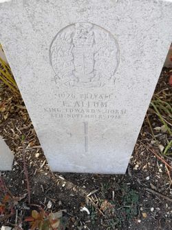 ALLUM, Ephraim. Private KEH. 1926. KIA 8/11/1918.