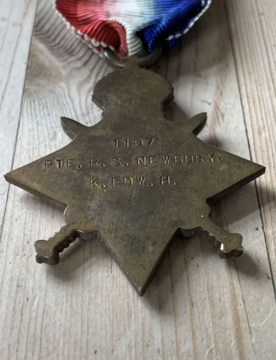 NEWBURY, Robert S. Private 1197. 2KEH. 1914/15 Star