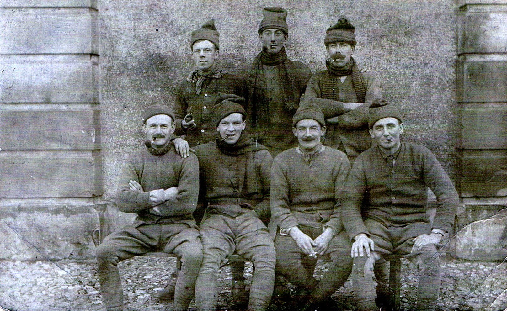 TAPPLEY, Sidney Lansdell. 643. Private KEH. Named as the far left hand figure in the front row in a postcard which belonged to Private Broadhead and taken at Watford in 1914 with members of 2nd Troop, C Squadron, courtesy of Stuart Shaw.