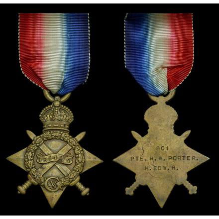 PORTER, H. W. 601. 1914-15 Star courtesy of Spinks Auction UK.