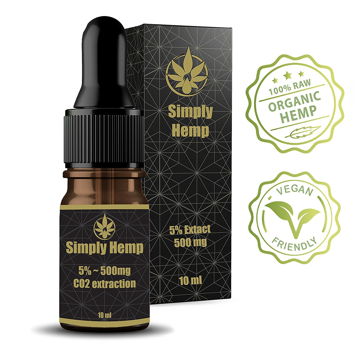 Simply Hemp Oil - 5% ~ 500mg Organic Full Seed Extract £30.92