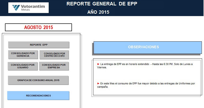 Reporte EPP's Mensual - Excel