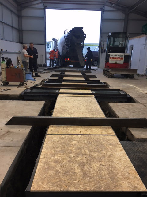 Second pour of concrete.