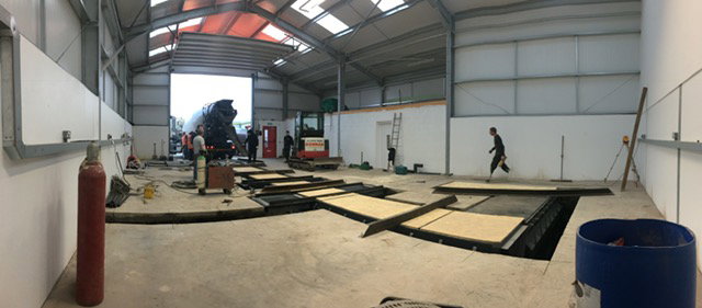 Third and final pour of concrete.
