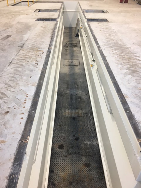 Inspection Pit, note spillage sump in middle of pit.