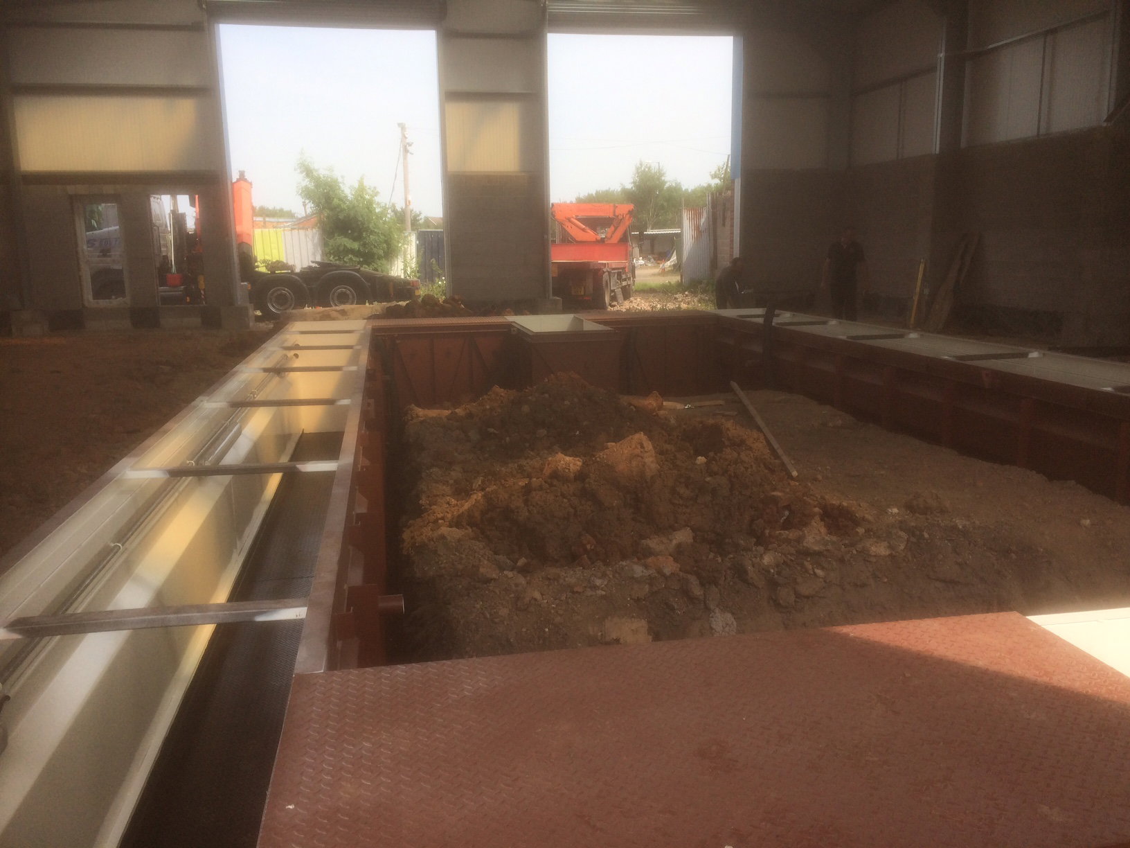 Cross tunnel number two with the access steps welded into position.