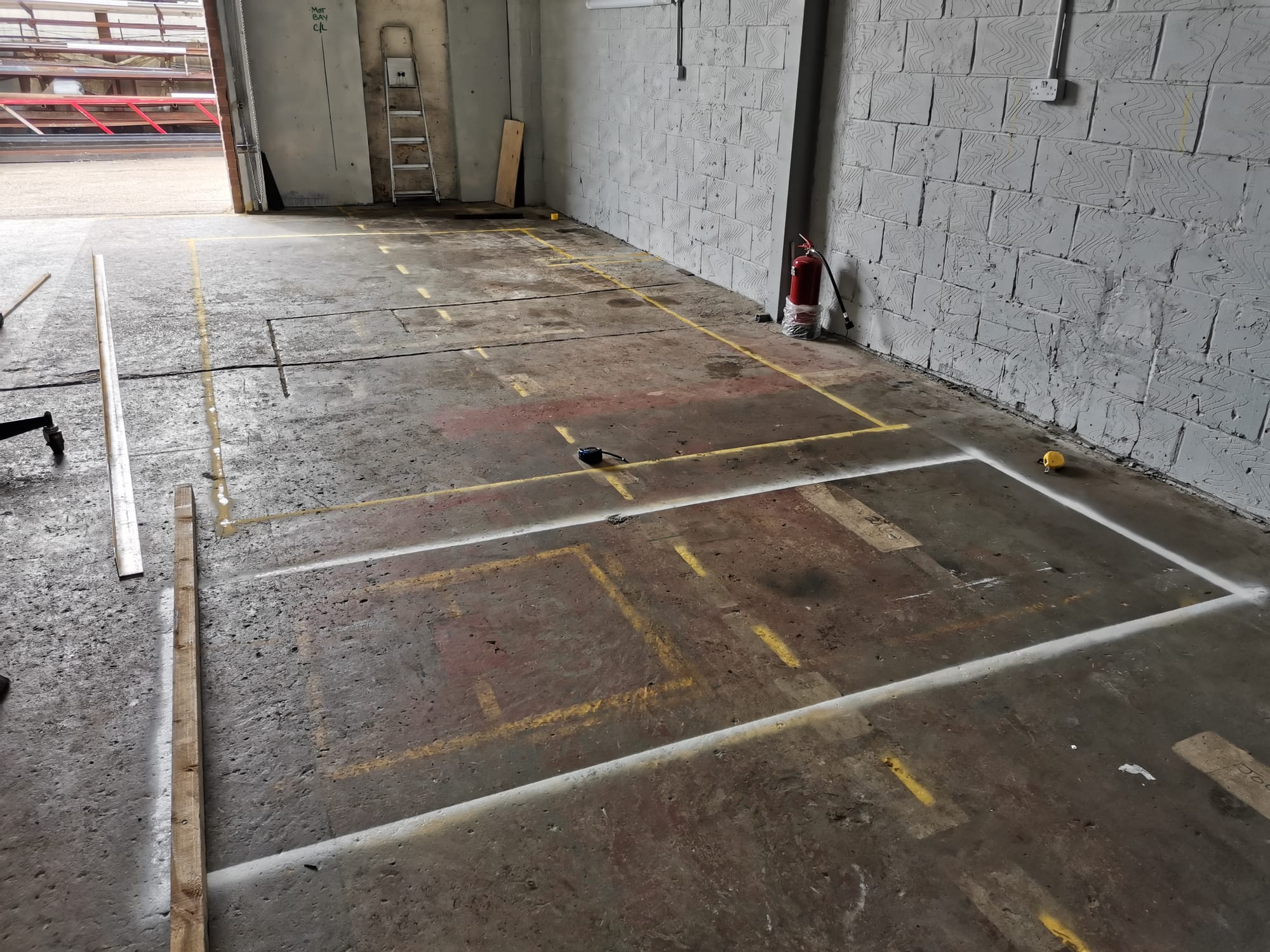 Mark out the area to utilised by MOT Bay