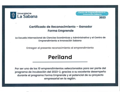 Reconocimiento Ganador Forma Emprende - Universidad de la Sabana