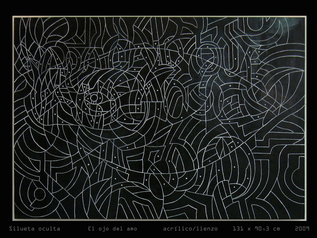 Silueta Oculta. El Ojo del Amo. Acrílico/lienzo. 131 x 90 cm. 2009