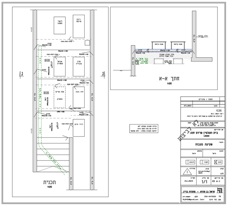 תמיכת מצבות שוקעות - בבית העלמין 