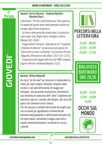 I Giovedì di Unitre (II Periodo)