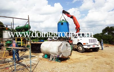 DOING waste tire to fuel oil pyrolysis plant and waste oil to diesel refining machine in Columbia