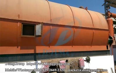 The waste tyre pyrolysis machine installation in Egypt