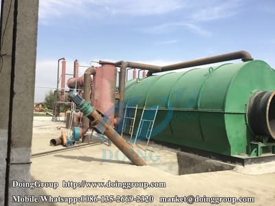 Waste tire to fuel oil pyrolysis plant in India customer factory