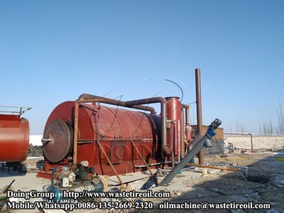 One set waste tyre pyrolysis equipment installed in Gansu, China