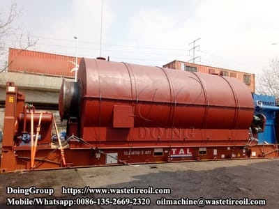 One set 12T/D waste tyre pyrolysis machine shipped to Indonesia