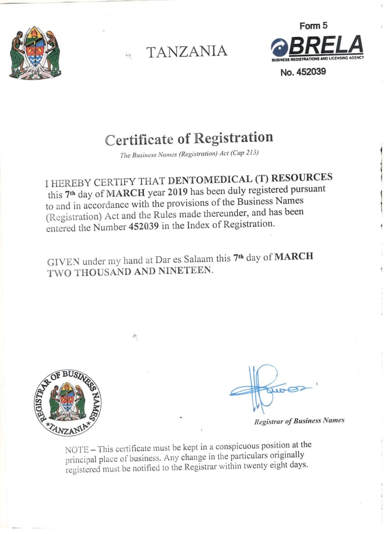 Company  Certificates