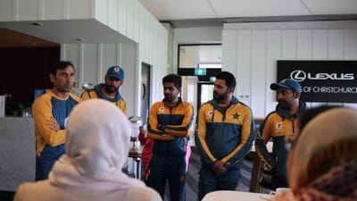 Families of NZ mosque attack victims meet cricket stars