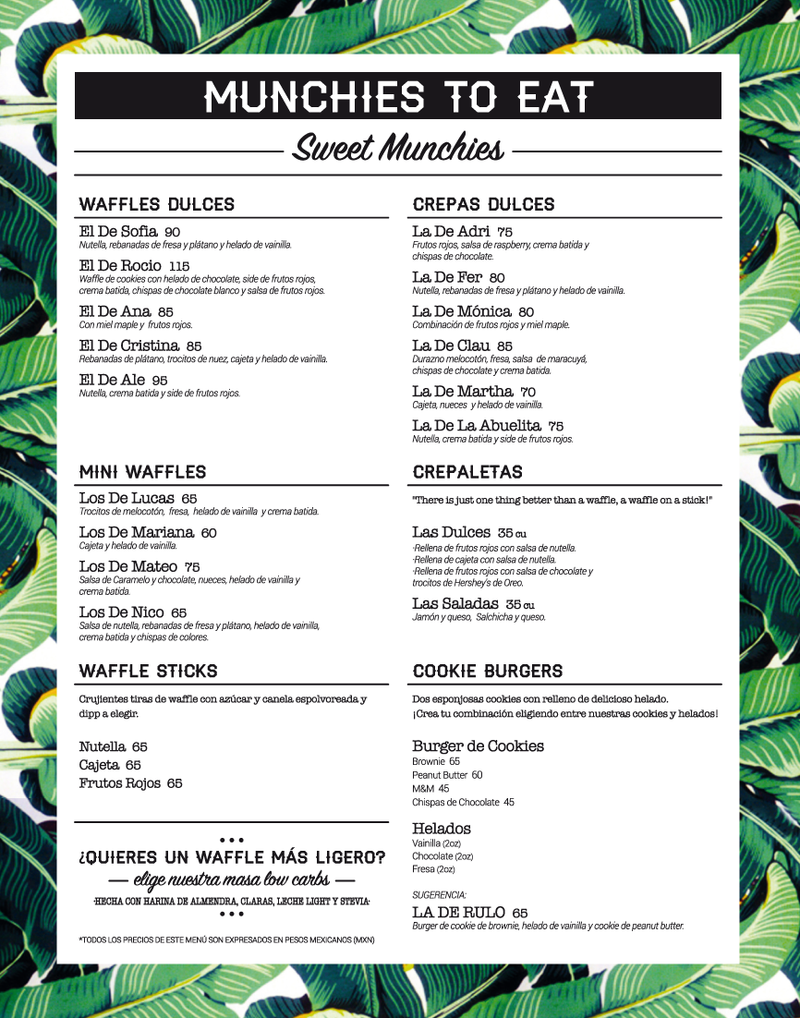 MENU - PLATILLOS DULCES