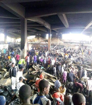 Photos: 270 shops with goods worth millions of Naira destroyed as fire guts Terminus market in Jos