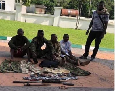Nigerian Army arrest six armed robbery and kidnap suspects camouflaged in military outfits in Kogi State