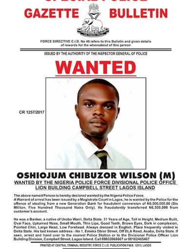 Police declare 9 bankers wanted over stealing of customers' deposits totaling over N500M (Details)