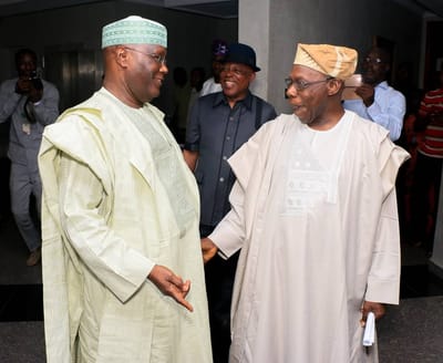Photos: Atiku Abubakar and Obasanjo meet in Abeokuta