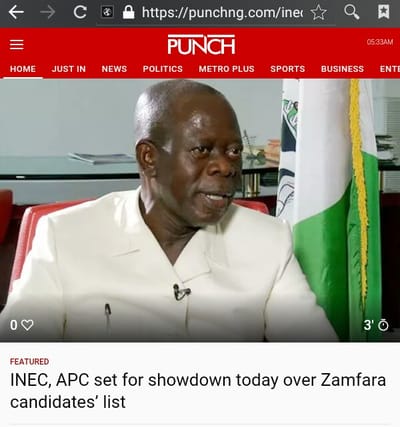 INEC, APC Set For Showdown Today Over Zamfara Candidates’ List