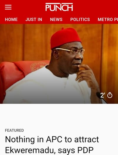"Nothing In APC To Attract Ekweremadu" - PDP Says