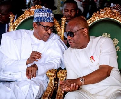Caption this rare photo of President Buhari and Governor Wike of Rivers State
