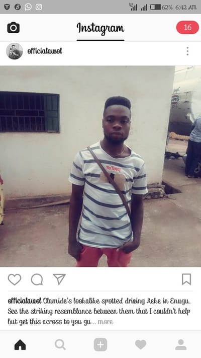 Olamide's Lookalike Spotted Driving Keke In Enugu. (pics)