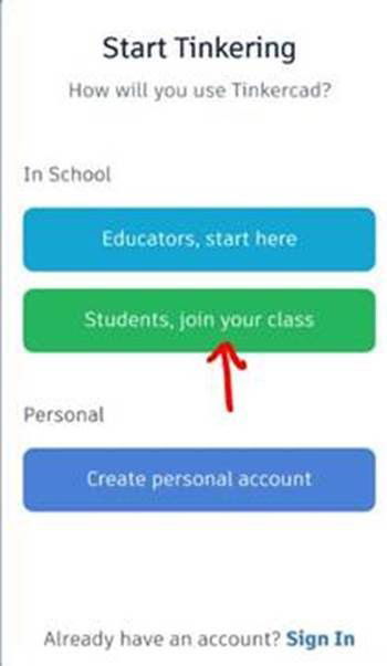 Click on Students, Join Your Class
