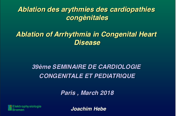 Ablation des arythmies des cardiopathies congénitales