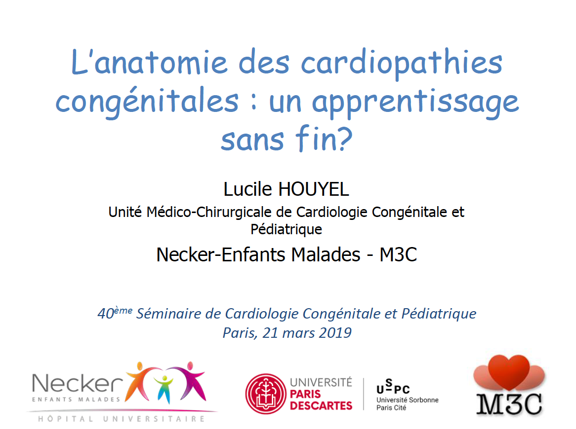 L'anatomie des cardiopathies congénitales un apprentissage sans fin - Lucile Houyel 2019