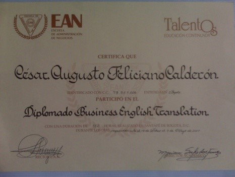 TRADUCCCIÓN INGLES DE NEGOCIOS