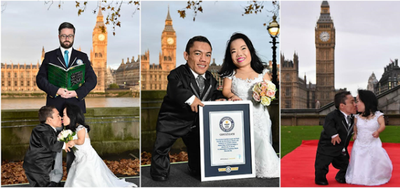 World's shortest couple officially crowned by Guinness World Records in London. (Photos)