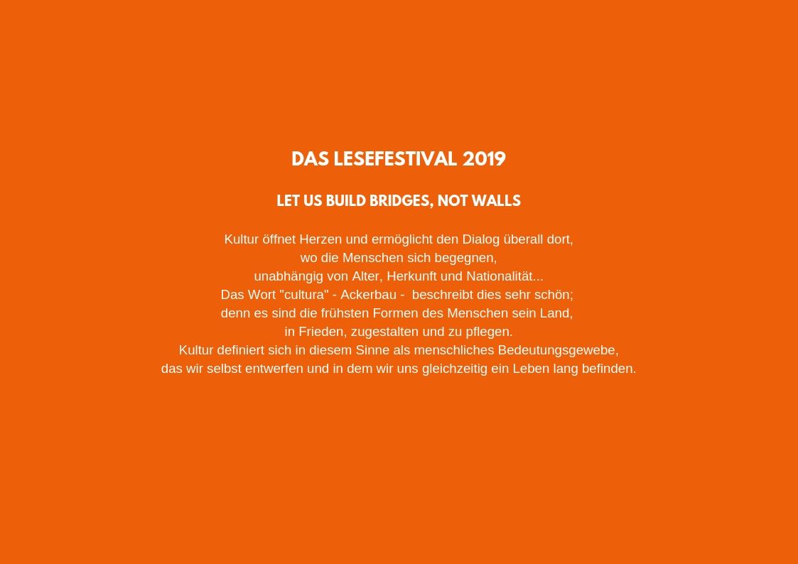 PROGRAMMHEFT DAS LESEFESTIVAL 2019