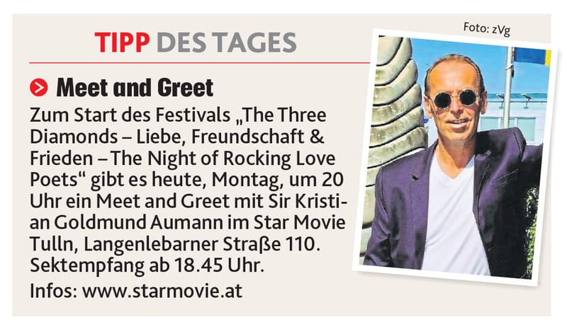 Kronen Zeitung / The Night of Rocking Love Poets / Meet & Greet / NÖ, BGLD