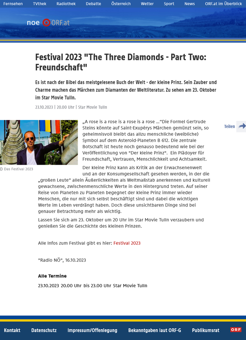 ORF NOE / Festival 2023 "The Three Diamonds - Part Two: Freundschaft"