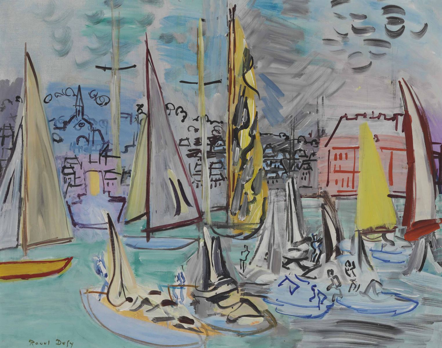Voiliers dans le port de Deauville
