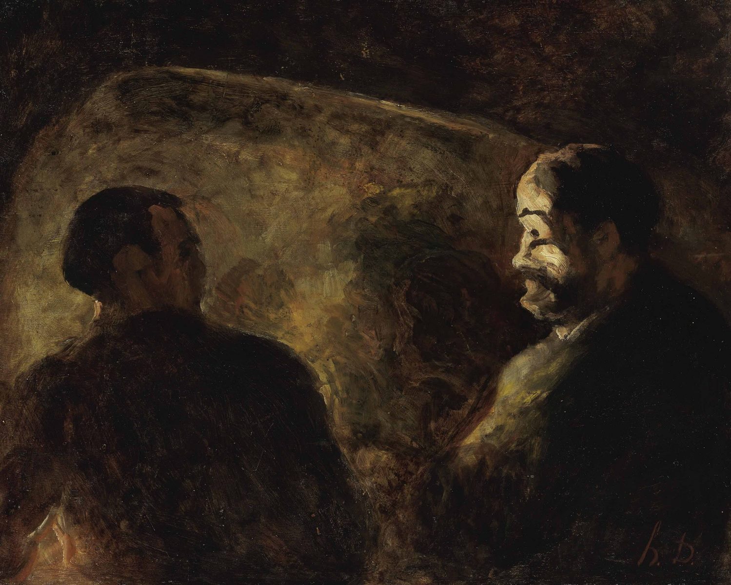 Deux hommes en conversation