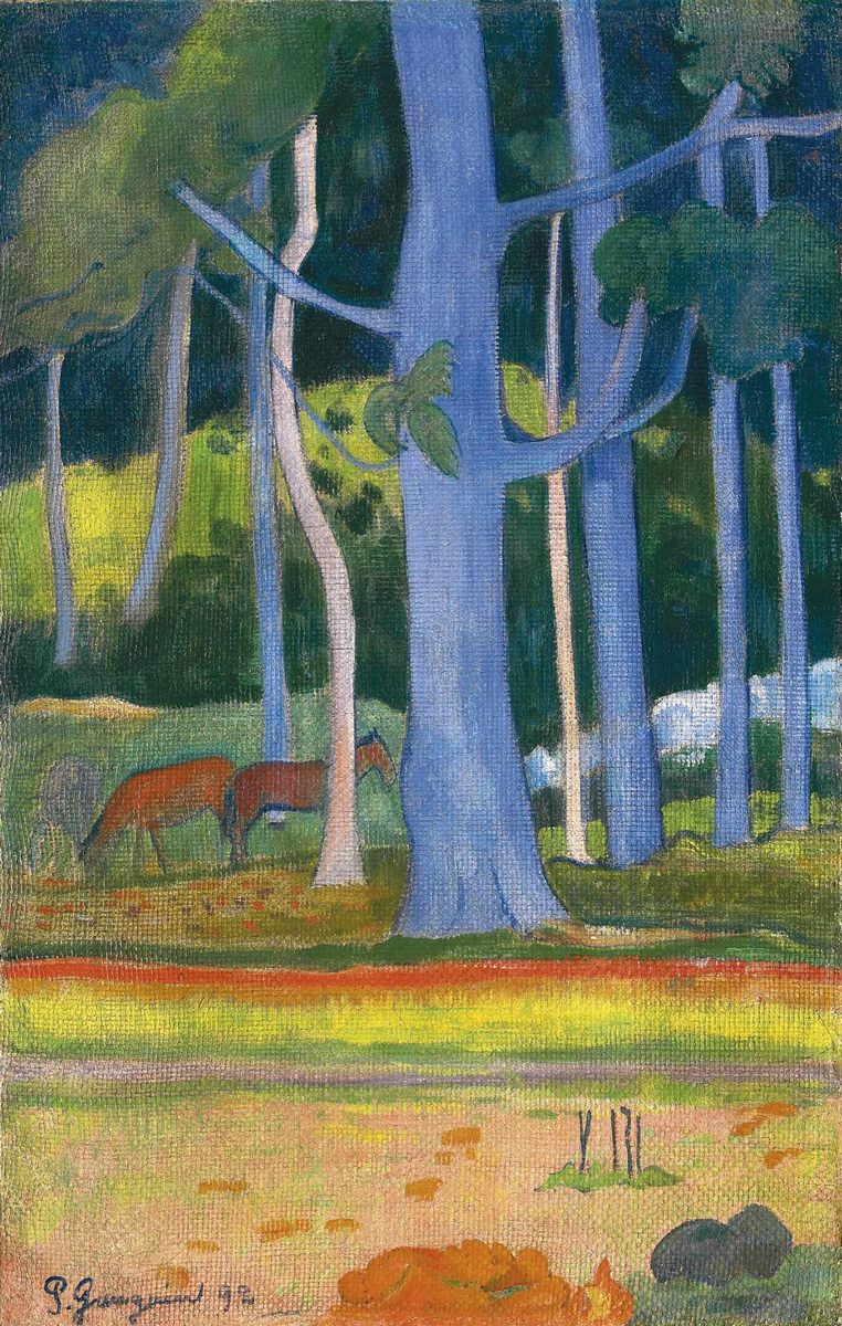Landscape with blue trunks (1892)