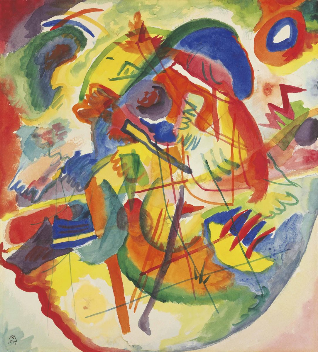 Entwurf zu 'Improvisation mit rot-blauem Ring'
