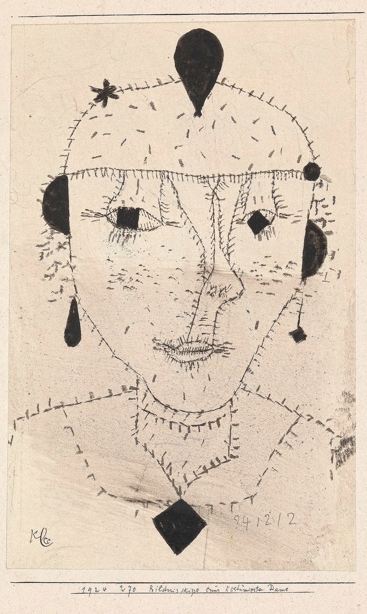 Portrait Sketch of a Costumed Lady