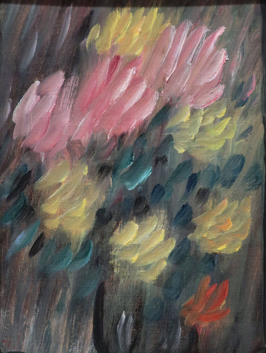Rosa und gelbe Dahlien